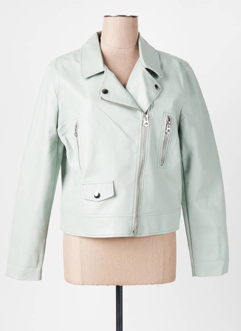 Veste simili cuir bleu TREND BY CAPTAIN TORTUE pour femme