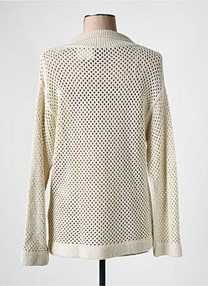 Pull maille ajourée manches longues beige CAPTAIN TORTUE femme