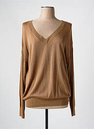 Pull stretch manches longues marron MAISON CAPTAIN femme