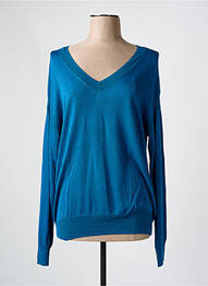 Pull stretch manches longues bleu MAISON CAPTAIN femme