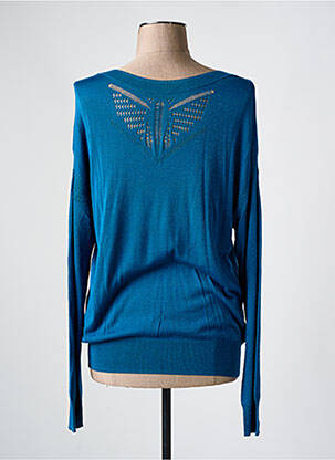 Pull col v manches longues bleu MAISON CAPTAIN femme