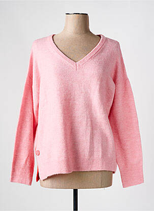 Pull stretch manches longues rose MAISON CAPTAIN femme