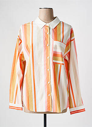 Chemisier coupe droite manches longues orange MAISON CAPTAIN femme