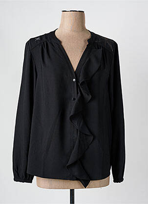 Chemisier tissage crêpe manches longues noir CAPTAIN TORTUE femme
