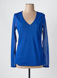 Top coupe cintrée manches longues bleu MISS & TREND femme