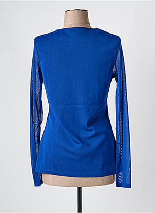 Top coupe cintrée manches longues bleu MISS & TREND femme