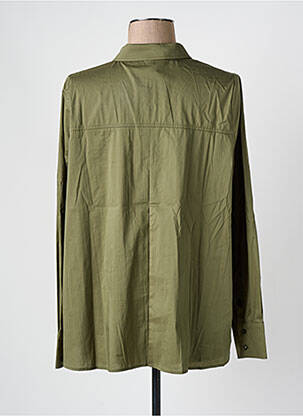 Chemisier tissage popeline manches longues vert CAPTAIN TORTUE femme