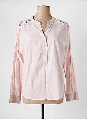 Blouse tissage popeline manches longues rose MISS BY CAPTAIN TORTUE femme