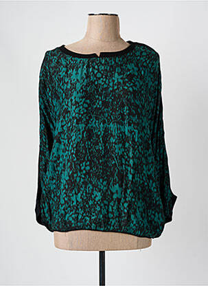 Blouse tissage popeline manches 3/4 vert MISS BY CAPTAIN TORTUE femme