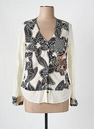 Chemisier imprimé fleurs manches longues beige MISS CAPTAIN femme