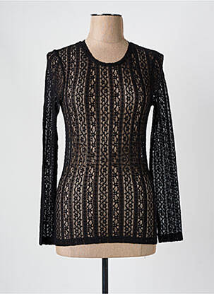 Top stretch manches longues noir MISS & TREND femme