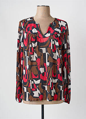 Top tissage crêpe manches longues rouge CAPTAIN TORTUE femme