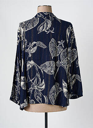 Chemisier imprimé fleurs manches longues bleu CAPTAIN TORTUE femme