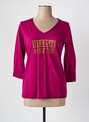 T-shirt manches 3/4 manches 3/4 violet MISS CAPTAIN femme
