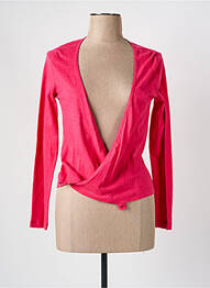 Gilet cache-cœur stretch rose JAVA femme