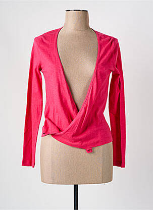 Gilet cache-cœur stretch rose JAVA femme