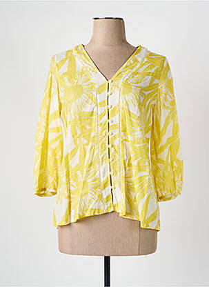 Chemisier coupe droite manches 3/4 jaune LITTLE MISS BY CAPTAIN TORTUE femme
