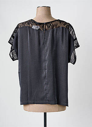 Top coupe fluide manches courtes gris MAISON CAPTAIN femme