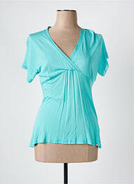 T-shirt col v manches courtes bleu DREAMWEAR BY JAVA femme