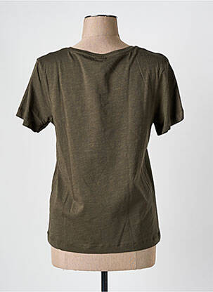 T-shirt sérigraphie manches courtes vert CAPTAIN TORTUE femme