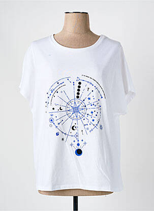 T-shirt coupe droite manches courtes blanc CAPTAIN TORTUE femme