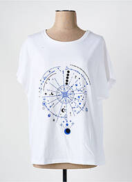 T-shirt coupe droite manches courtes blanc CAPTAIN TORTUE femme