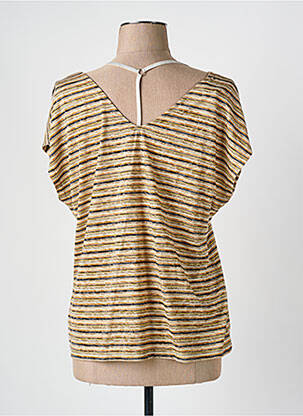 T-shirt col v manches courtes marron CAPTAIN TORTUE femme