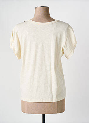T-shirt stretch manches courtes beige MAISON CAPTAIN femme