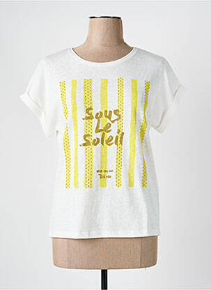 T-shirt imprimé fantaisie manches courtes blanc MAISON CAPTAIN femme