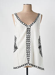 Top tissage crêpe sans manche blanc MISS CAPTAIN femme