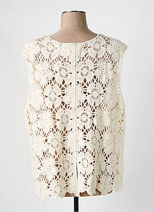 Top sans manche sans manche beige MAISON CAPTAIN femme