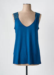 Débardeur col v sans manche bleu JAVA BY CAPTAIN TORTUE femme