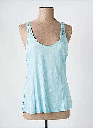 Top tissage jersey fines bretelles bleu MISS CAPTAIN femme