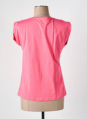 T-shirt sérigraphie manches courtes rose MAISON CAPTAIN femme