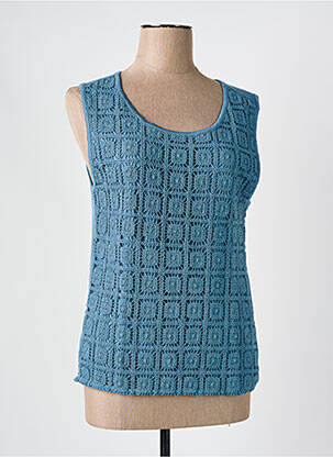 Débardeur stretch sans manche bleu CAPTAIN TORTUE femme