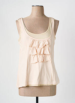 Top tissage jersey fines bretelles beige MISS CAPTAIN femme