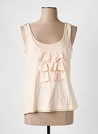Top tissage jersey fines bretelles beige MISS CAPTAIN femme