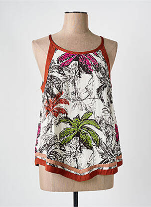 Top coupe fluide fines bretelles orange CAPTAIN TORTUE femme