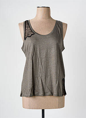 Débardeur stretch sans manche gris CAPTAIN TORTUE femme