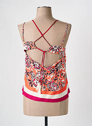 Top col carré fines bretelles orange LITTLE MISS BY CAPTAIN TORTUE femme