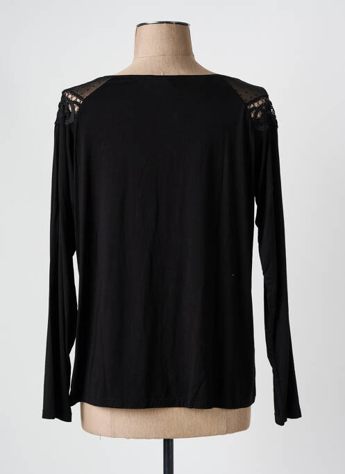 Top tissage jersey manches longues noir MAISON CAPTAIN femme