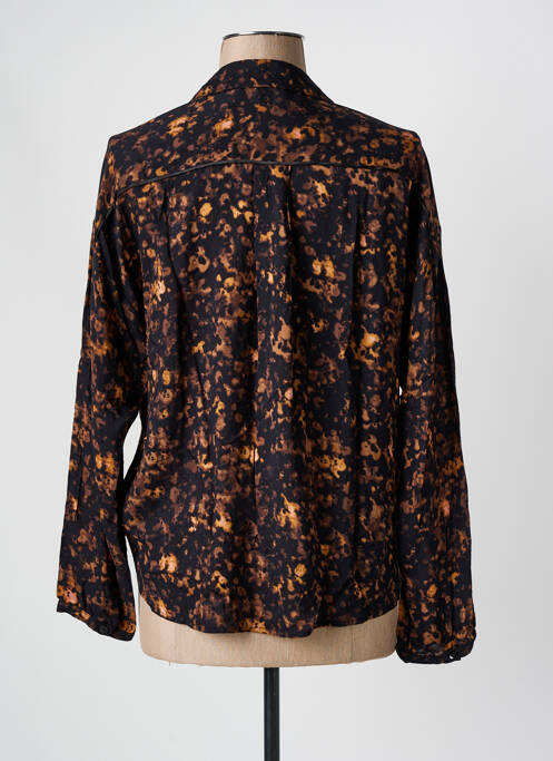 Blouse poignets boutonnés avec fente manches longues noir MAISON CAPTAIN femme