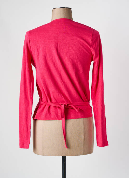 Gilet cache-cœur rose JAVA pour femme