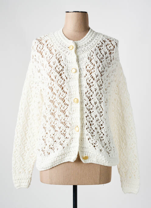 Gilet manches longues blanc CAPTAIN TORTUE pour femme