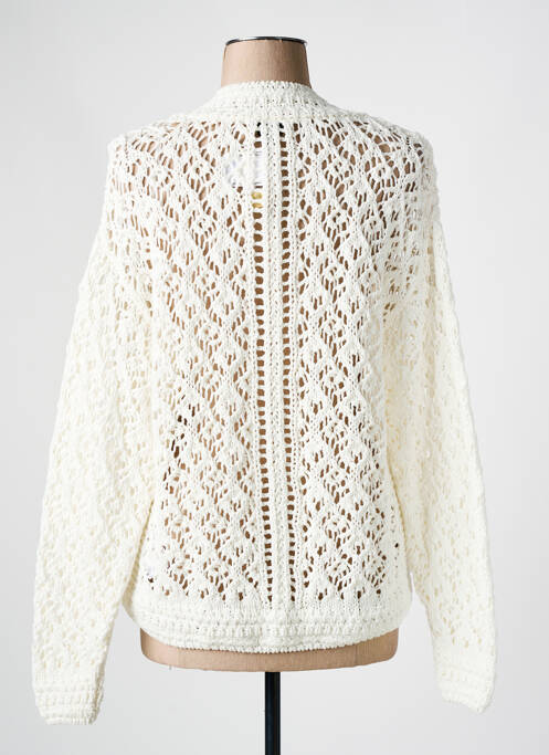 Gilet manches longues blanc CAPTAIN TORTUE pour femme