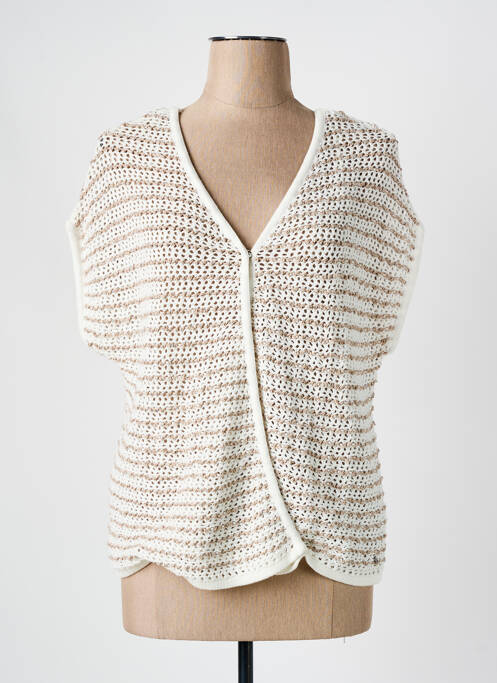 Gilet sans manche beige TREND BY CAPTAIN TORTUE pour femme