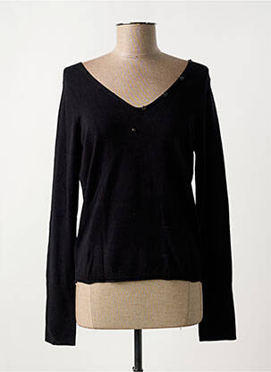Pull coupe cintrée manches longues noir CAPTAIN TORTUE femme