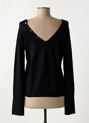 Pull coupe cintrée manches longues noir CAPTAIN TORTUE femme