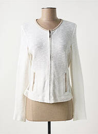 Veste casual col rond blanc TREND BY CAPTAIN TORTUE femme