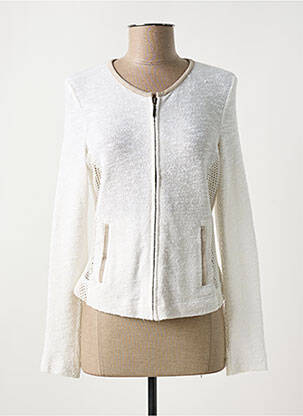 Veste casual col rond blanc TREND BY CAPTAIN TORTUE femme